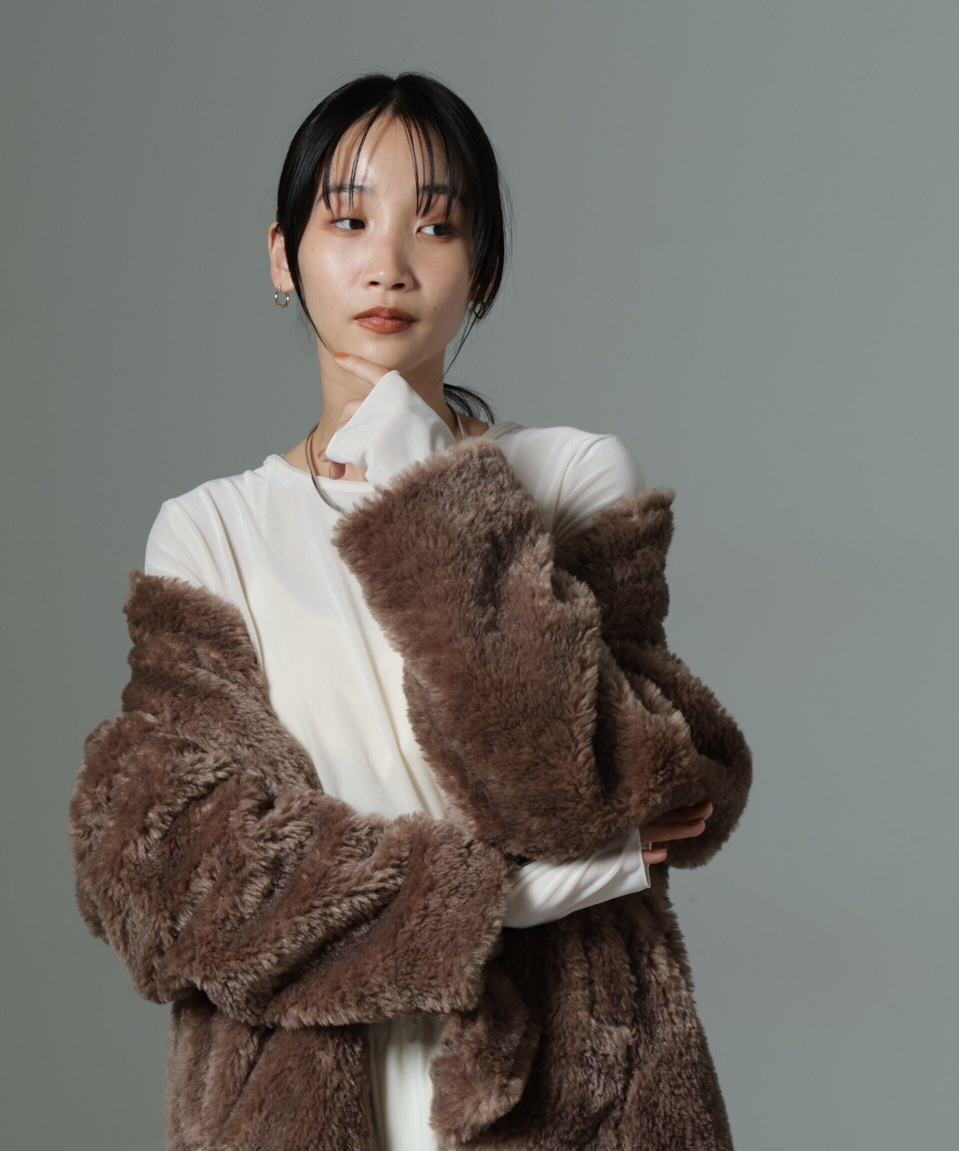 nano･universe「シアーベロアロングTシャツ」|Tシャツ・カットソー|