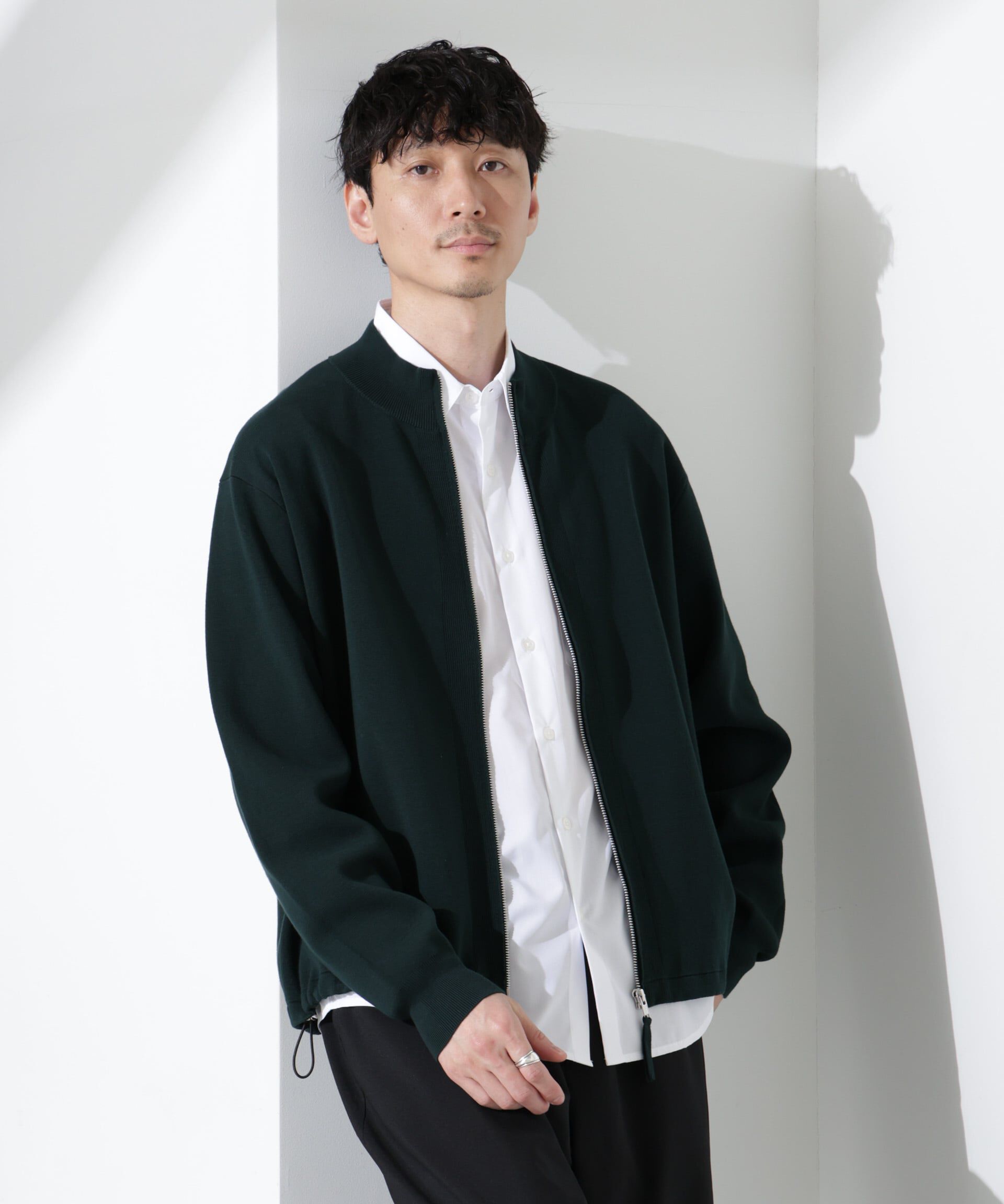 nano･universe「14ゲージミラノリブブルゾン （手洗い可能）」|ニット・セーター|