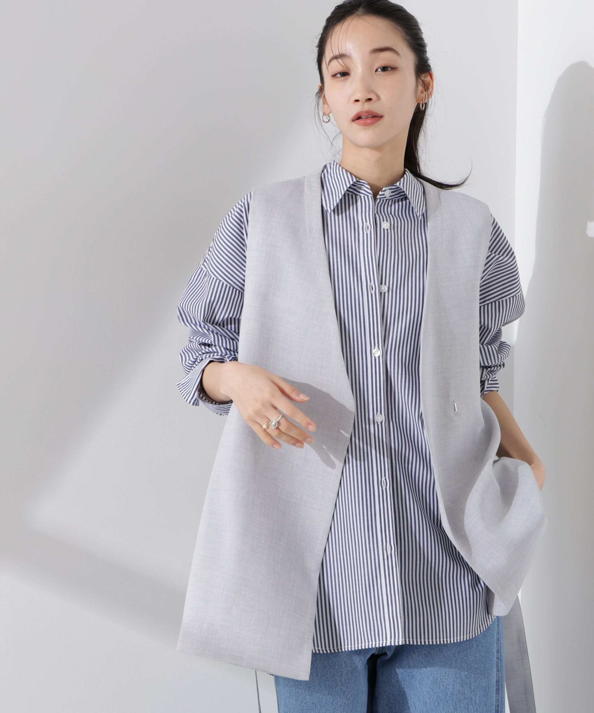 nano･universe「多機能素材ジレ(セットアップ可)」|テーラードジャケット|