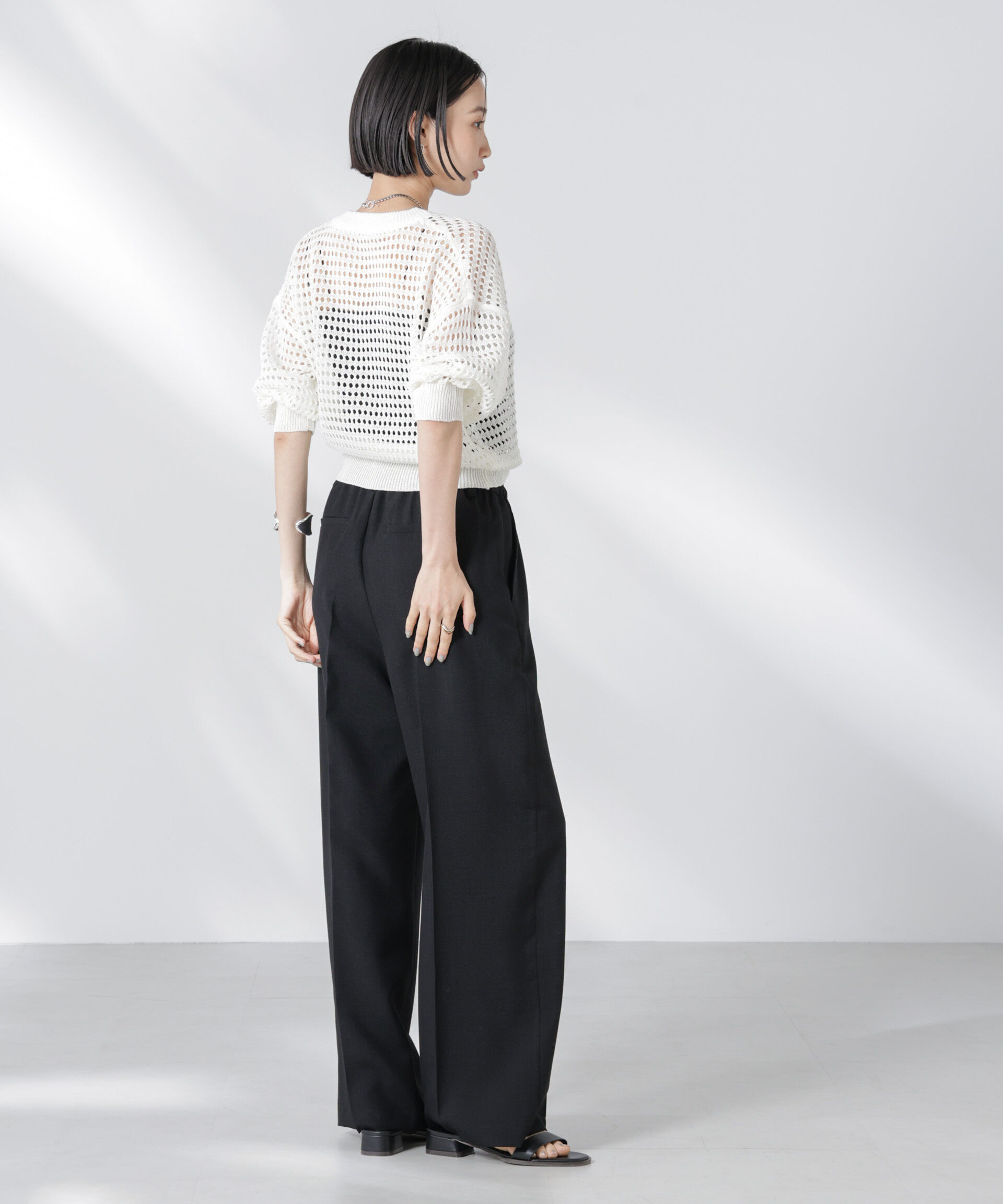 nano･universe「メッシュニットジップカーディガン」|ニット・セーター|