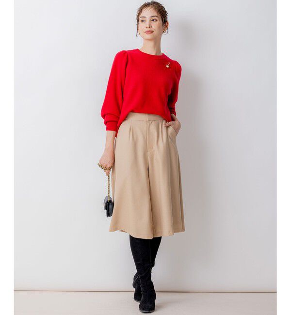 組曲「【8色展開・前後着用可】ウールカシミヤミックス パフスリーブ ニット」|ニット・セーター|