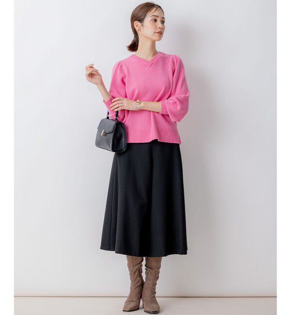 組曲「【8色展開・前後着用可】ウールカシミヤミックス パフスリーブ ニット」|ニット・セーター|