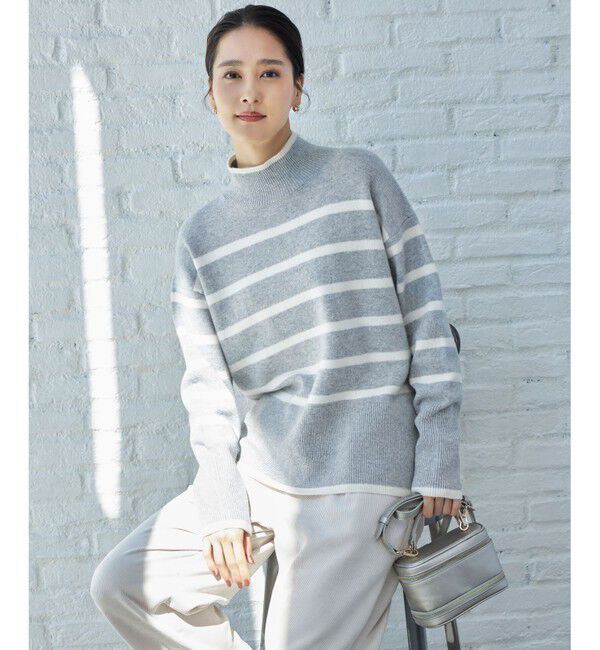 自由区「【WEB限定カラーあり・洗える】ウールカシミヤブレンドハイネック ニット」|ニット・セーター|
