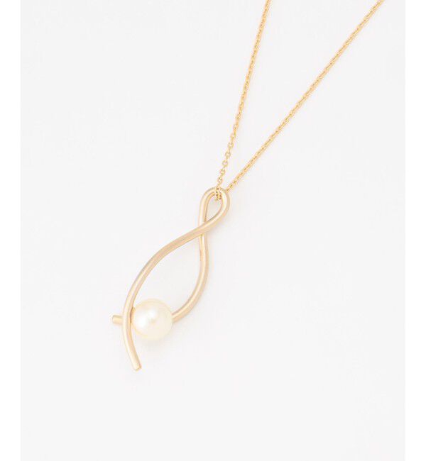 自由区「ツイストパールロング ネックレス」|ネックレス|ゴールド