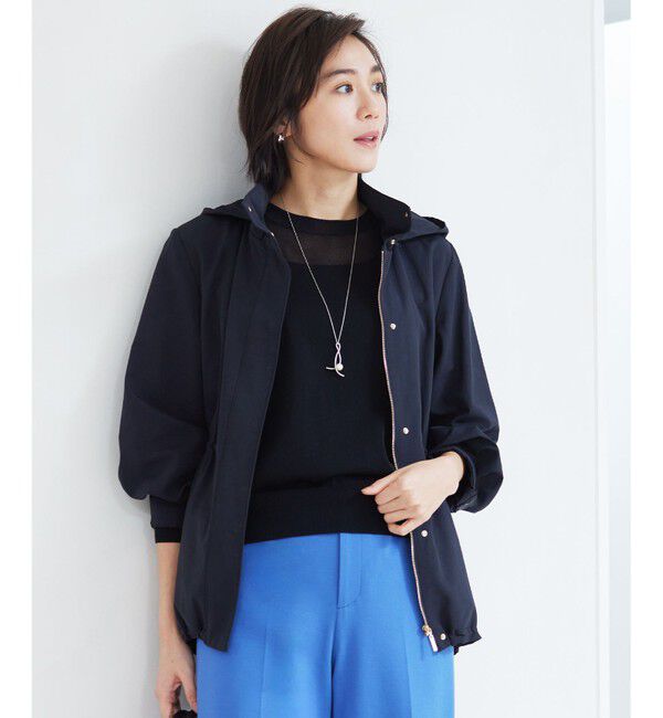 自由区「【カタログ掲載・撥水加工・洗える】コットンナイロンタッサー ブルゾン」|ブルゾン・スタジャン|ネイビー