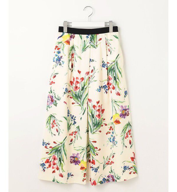 自由区「【洗える】ペイントタッチフラワープリント スカート」|スカート|