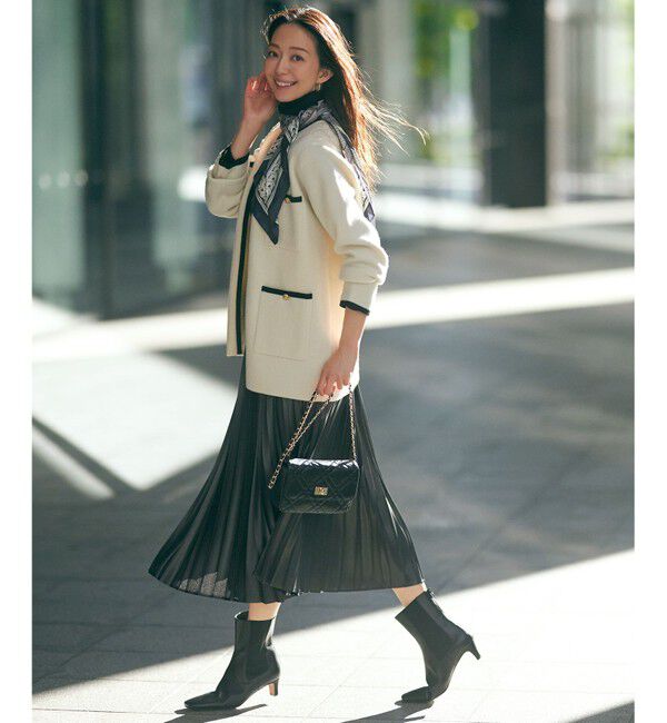 23区「【洗える】レザーライク プリーツスカート」|スカート|