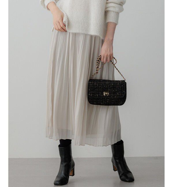 23区「【洗える】シャイニープリーツ スカート」|スカート|ベージュ系