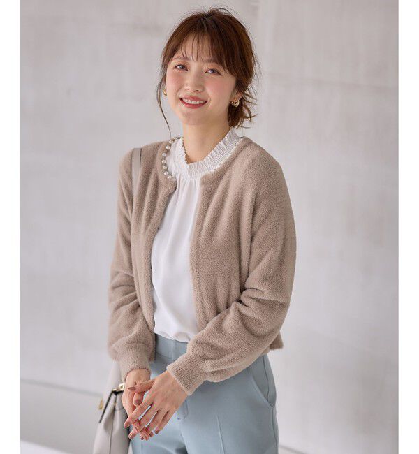 any SiS「シャギーニット カーディガン」|ニット・セーター|ライトモカ