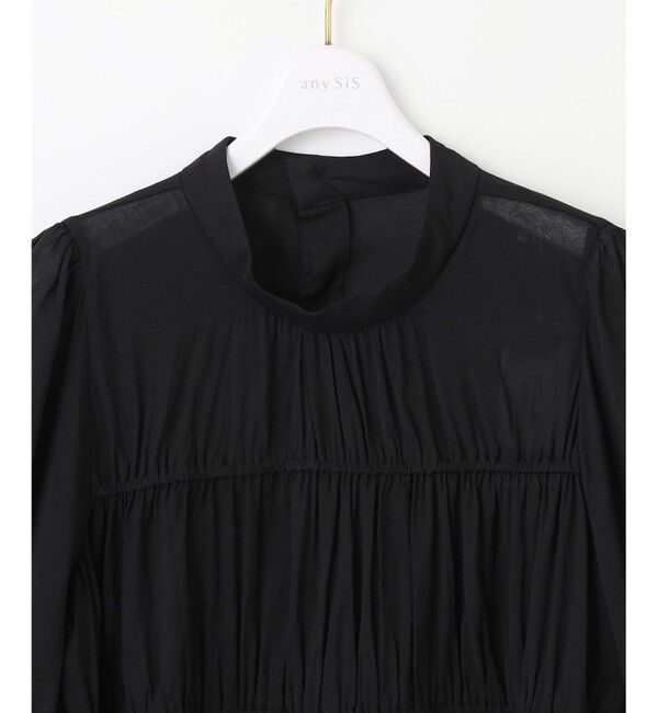 any SiS「【洗える】シャーリングシアー ブラウス」|シャツ・ブラウス|