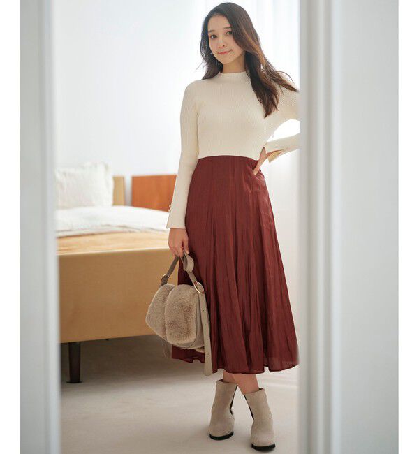 any SiS「【洗える】オーロラサテンコンビ ワンピース」|ワンピース|