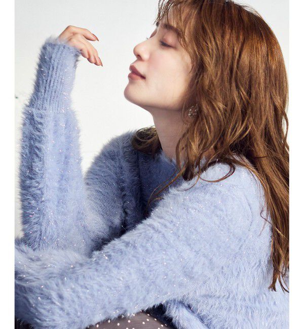 ANY SIS「【洗える】フィルムラメシャギー ニット」|ニット・セーター|