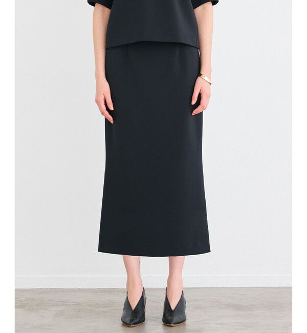 BEIGE,「【洗える】ALTHEA / ダンボールジャージーハイウエストIラインスカート」|スカート|Black