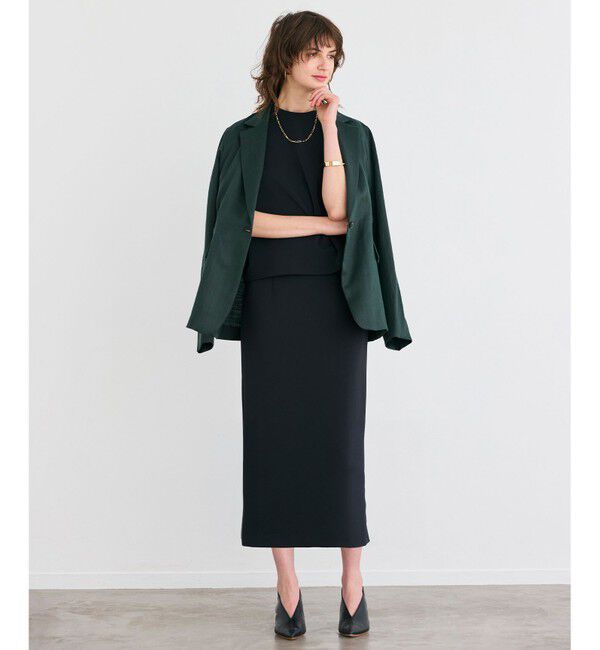 BEIGE,「【洗える】ALTHEA / ダンボールジャージーハイウエストIラインスカート」|スカート|