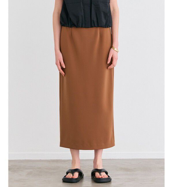 BEIGE,「【洗える】ALTHEA / ダンボールジャージーハイウエストIラインスカート」|スカート|Brown