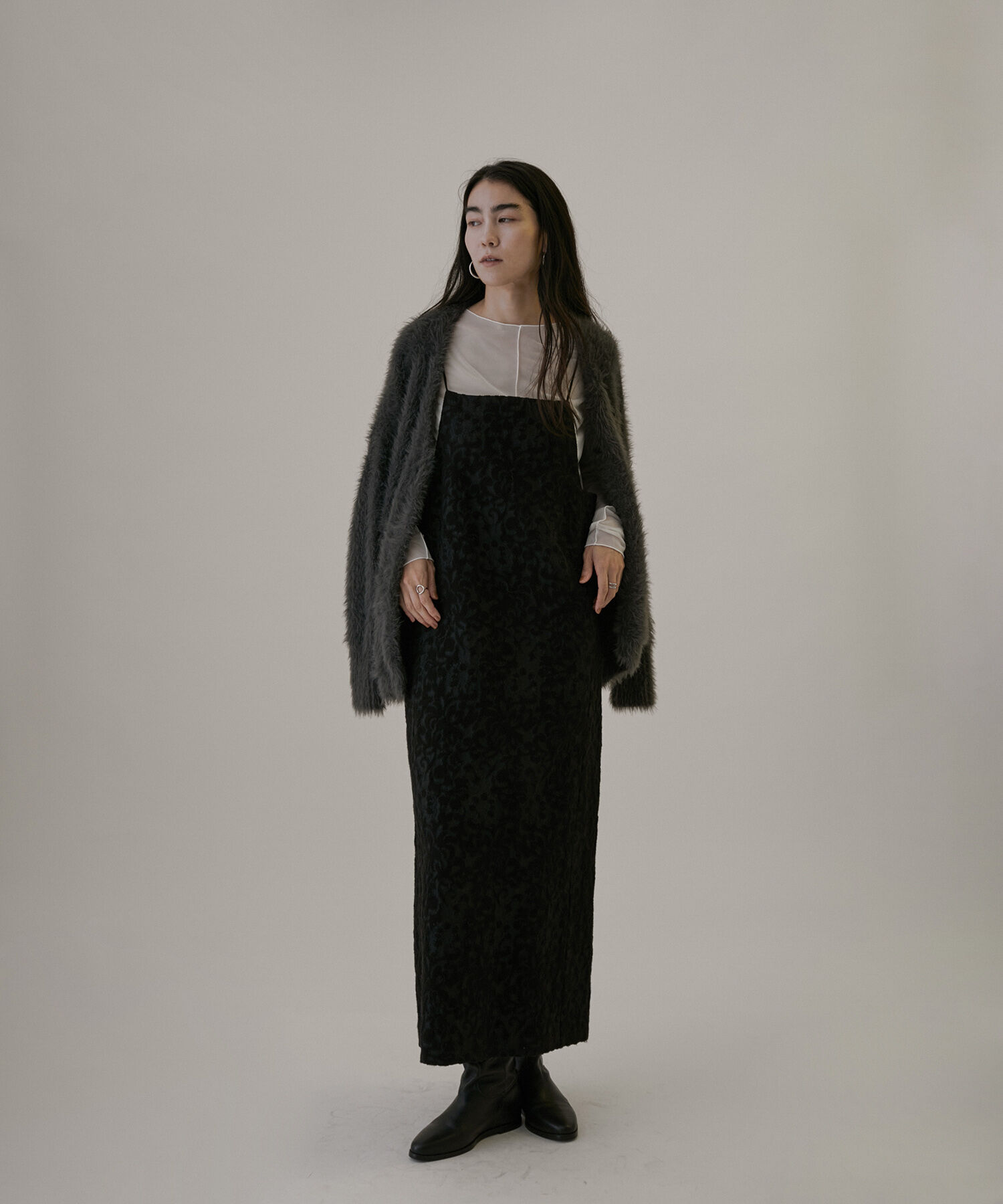 SALON adam et rope'「【NIPPON CULTURE】ジャガードキャミワンピース」|ワンピース|