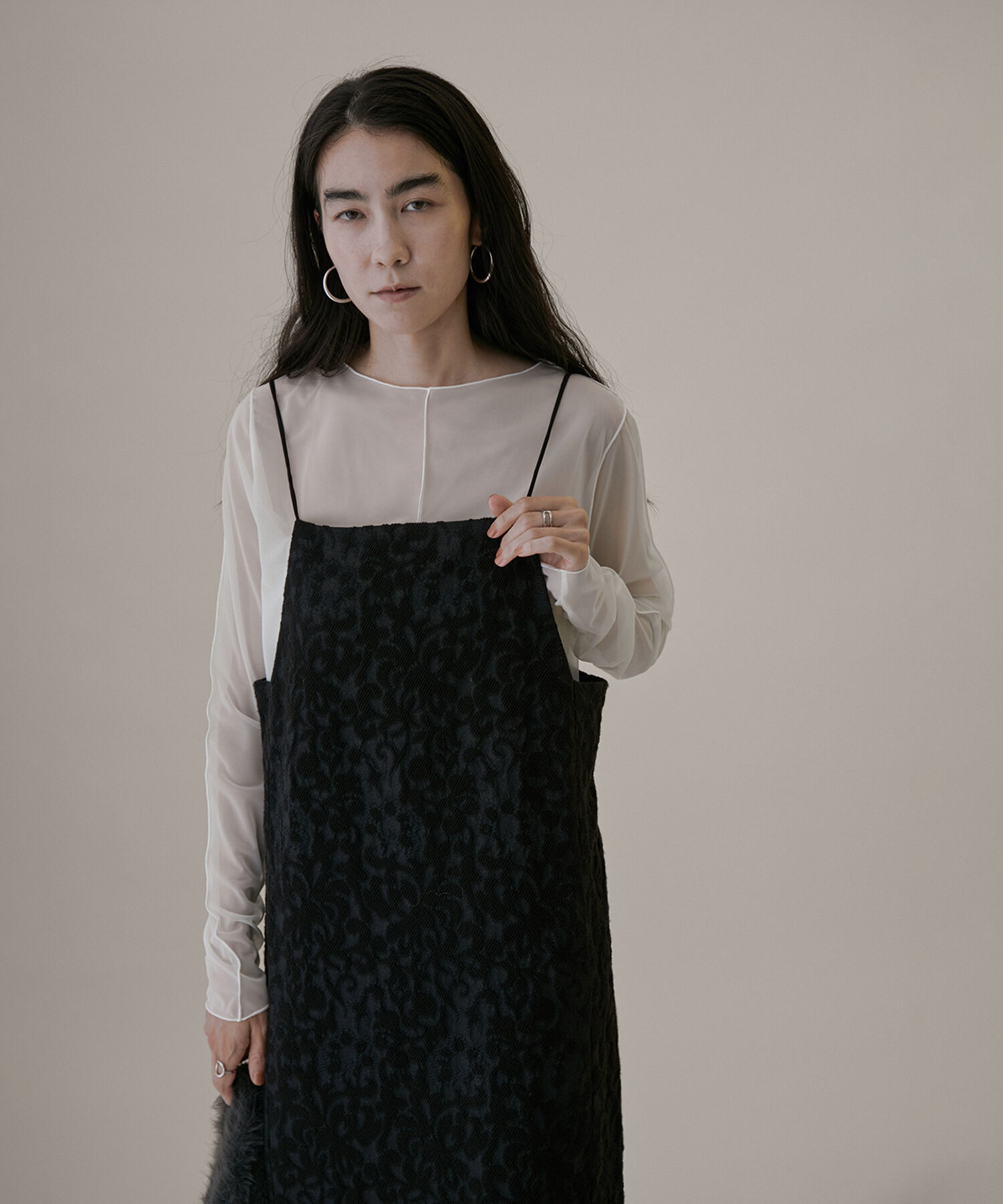 SALON adam et rope'「【NIPPON CULTURE】ジャガードキャミワンピース」|ワンピース|