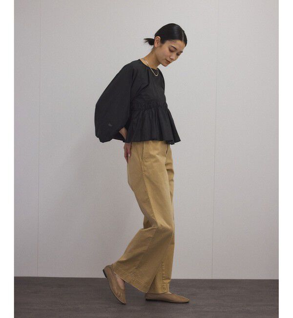 SALON adam et rope'「【WEB限定】ハーフスリーブギャザーブラウス［カディコットン］」|シャツ・ブラウス|