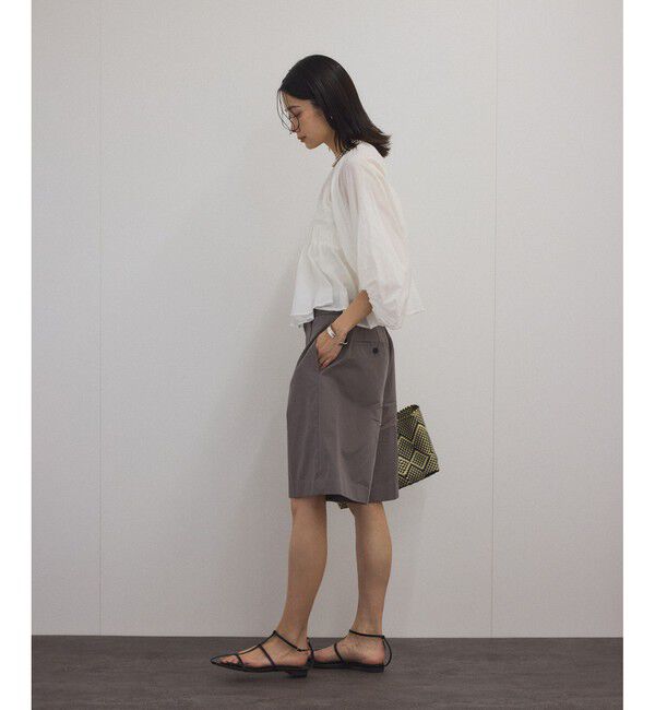 SALON adam et rope'「【WEB限定】ハーフスリーブギャザーブラウス［カディコットン］」|シャツ・ブラウス|