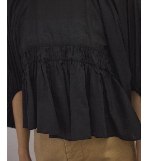 SALON adam et rope'「【WEB限定】ハーフスリーブギャザーブラウス［カディコットン］」|シャツ・ブラウス|