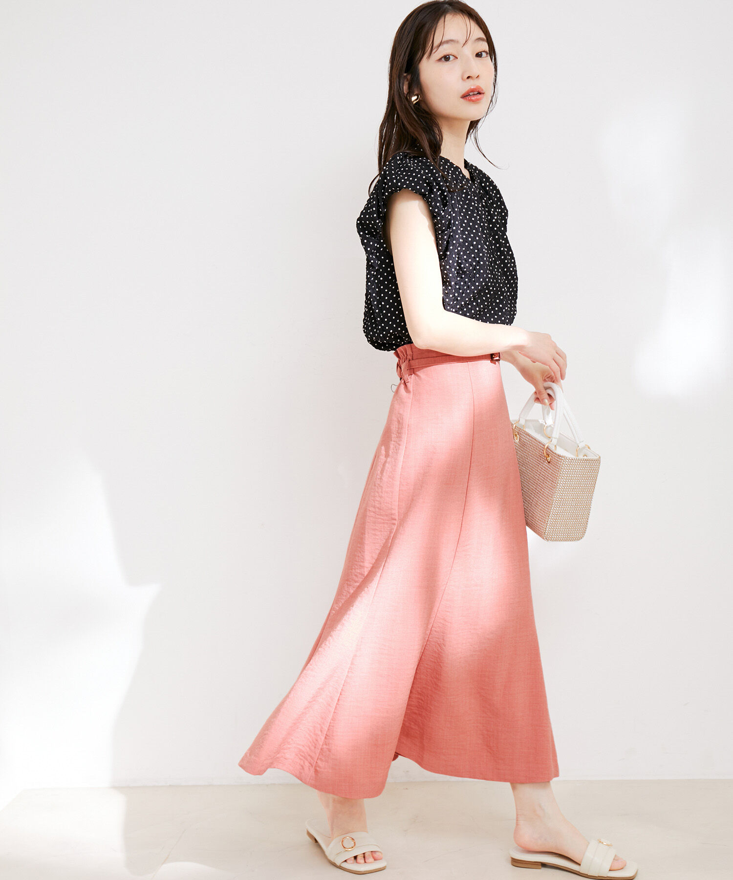VIS「【新色】【接触冷感・洗える】美easy細ベルトマーメイドスカート」|スカート|