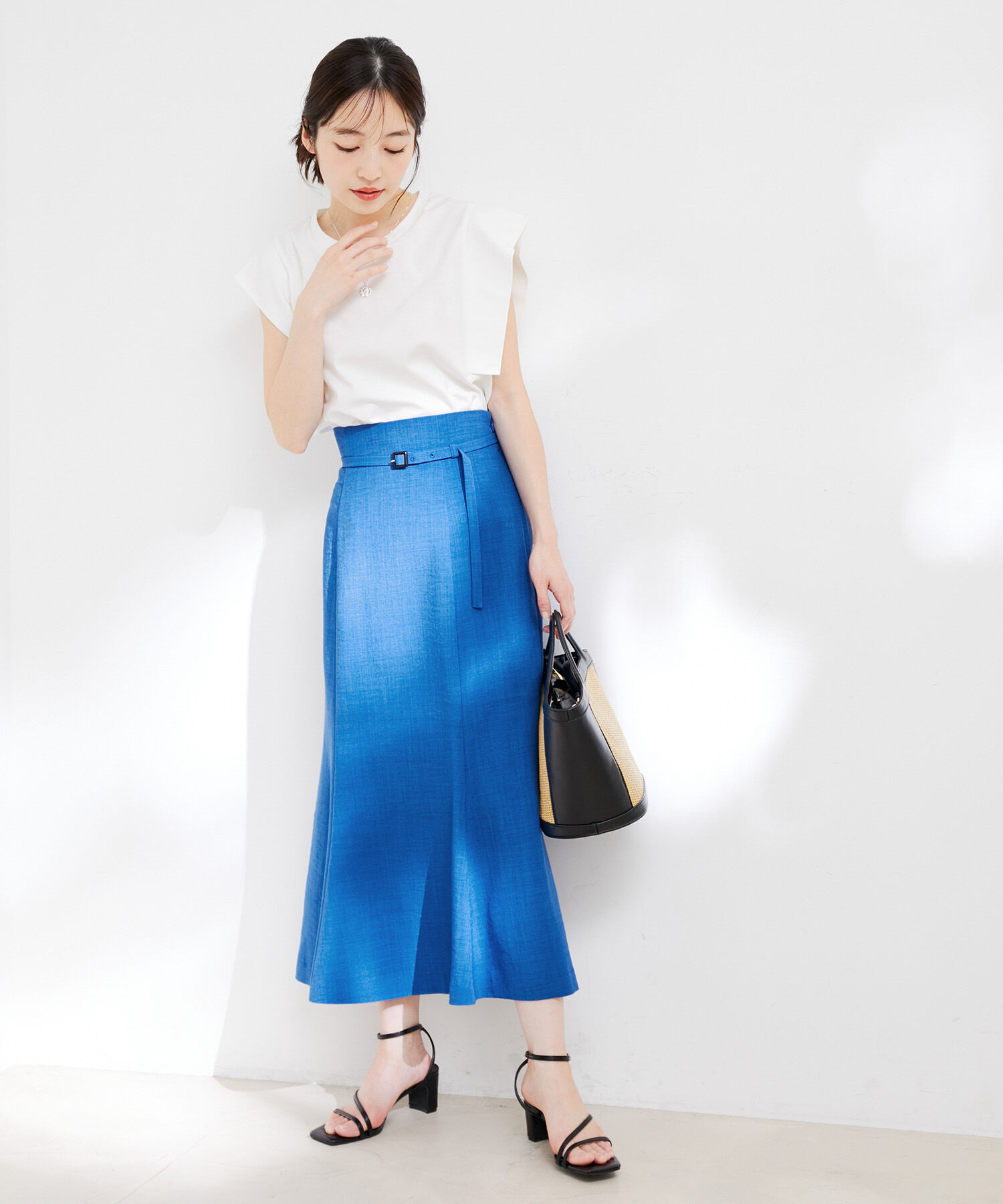 VIS「【新色】【接触冷感・洗える】美easy細ベルトマーメイドスカート」|スカート|