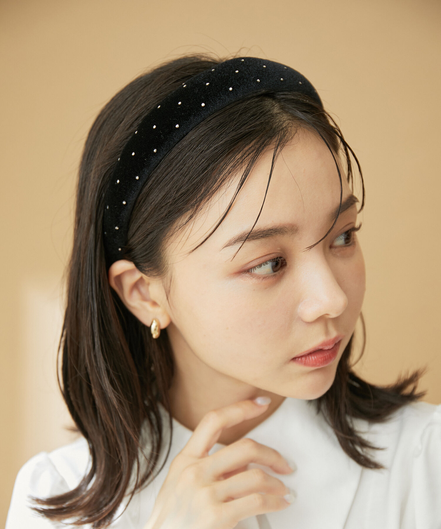 VIS「ベロアビジュードットカチューシャ」|カチューシャ|シルバー(93)