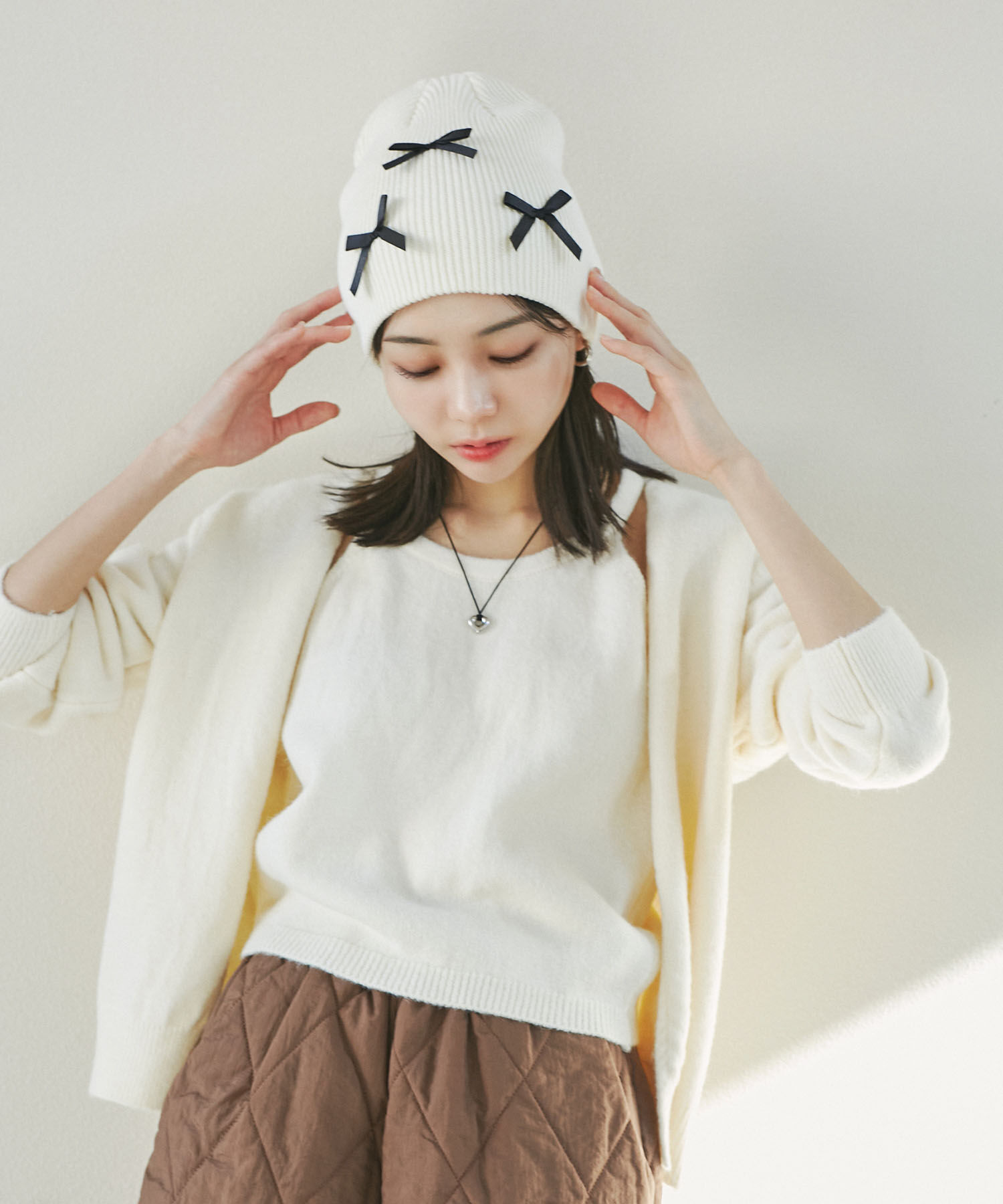 VIS「リボンニットキャップ」|ニット帽|