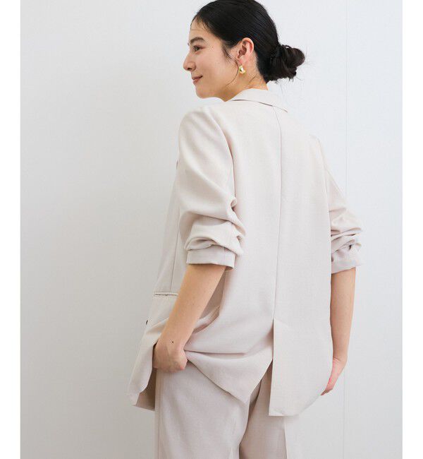 VIS「【美easy】リネンライクリラックスジャケット【接触冷感/洗える】【セットアップ対応】」|テーラードジャケット|