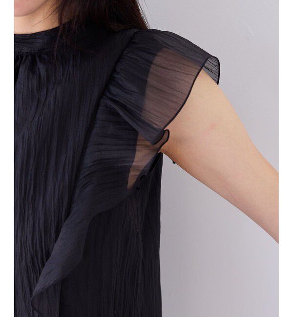 VIS「主役級！華やぎシアーシャイニーボウタイフリルブラウス【前後2WAY】【洗える】」|シャツ・ブラウス|