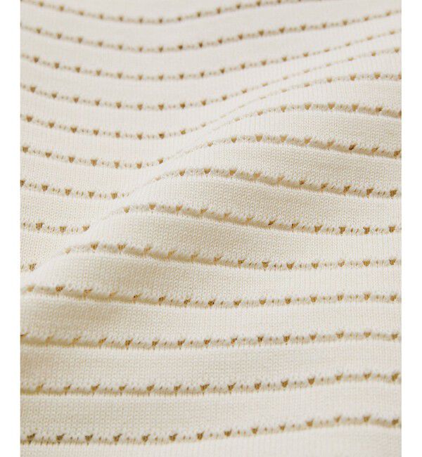 VIS「スキッパーフレンチスリーブアイレットニット」|ニット・セーター|