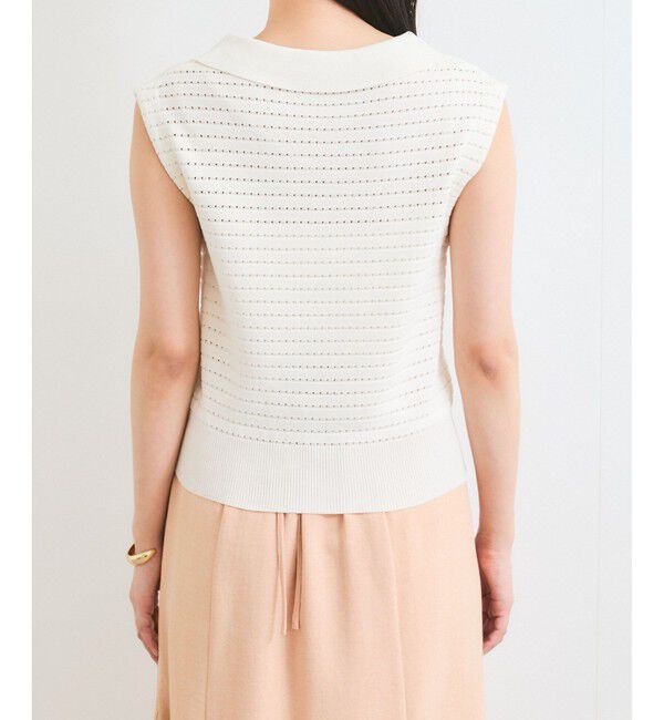 VIS「スキッパーフレンチスリーブアイレットニット」|ニット・セーター|