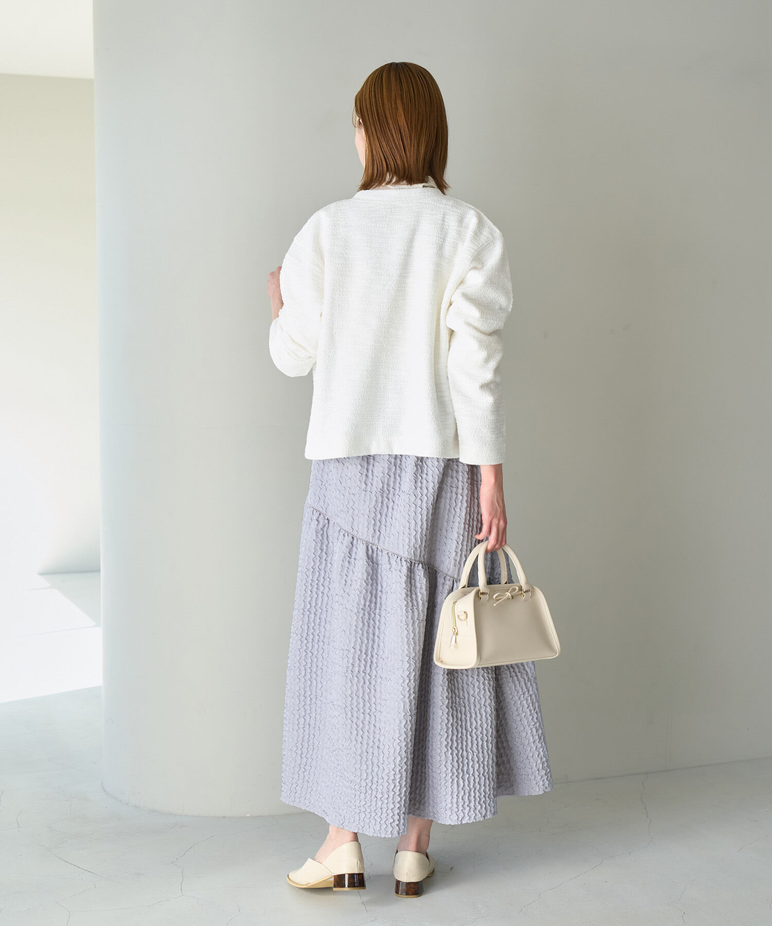 Rope&rsquo;Picnic「【emur】セットアップ対応/ふくれジャガードアシンメトリー切り替えスカート」|スカート|