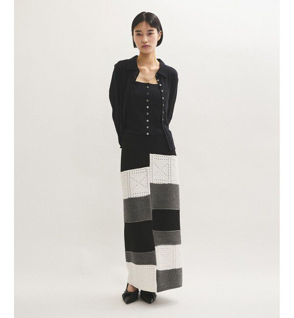 ADAM ET ROPE'「ベアキャミコンビカットソーカーディガン」|カーディガン|