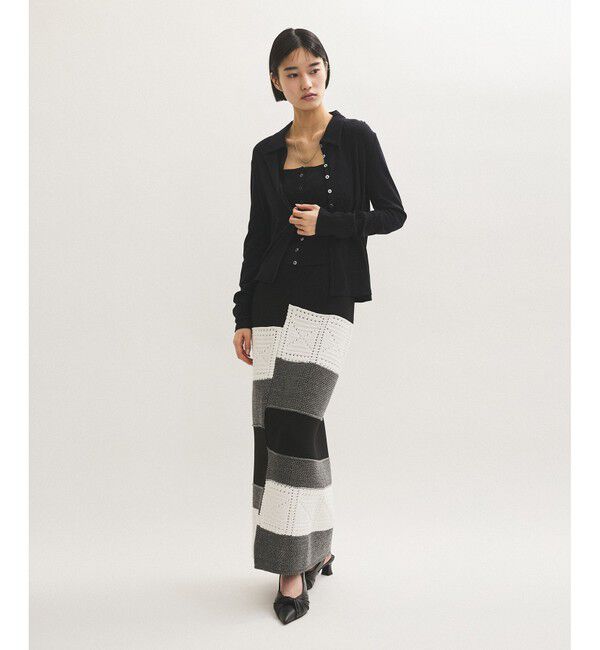 ADAM ET ROPE'「ベアキャミコンビカットソーカーディガン」|カーディガン|