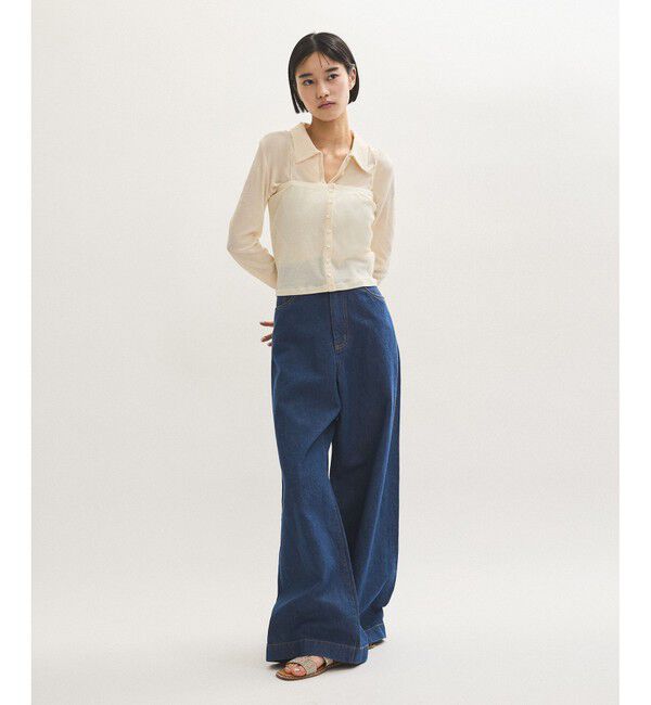 ADAM ET ROPE'「ベアキャミコンビカットソーカーディガン」|カーディガン|