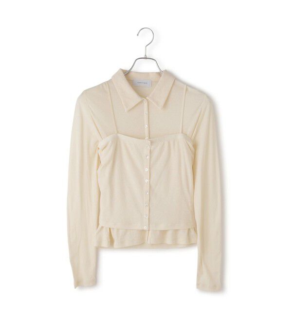 ADAM ET ROPE'「ベアキャミコンビカットソーカーディガン」|カーディガン|