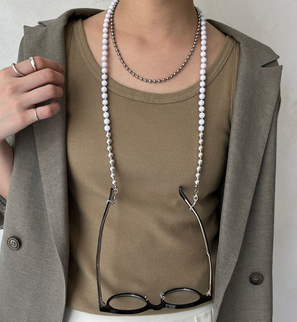  「2WAYサングラスチェーン/ネックレス」|ネックレス|ライトグレー