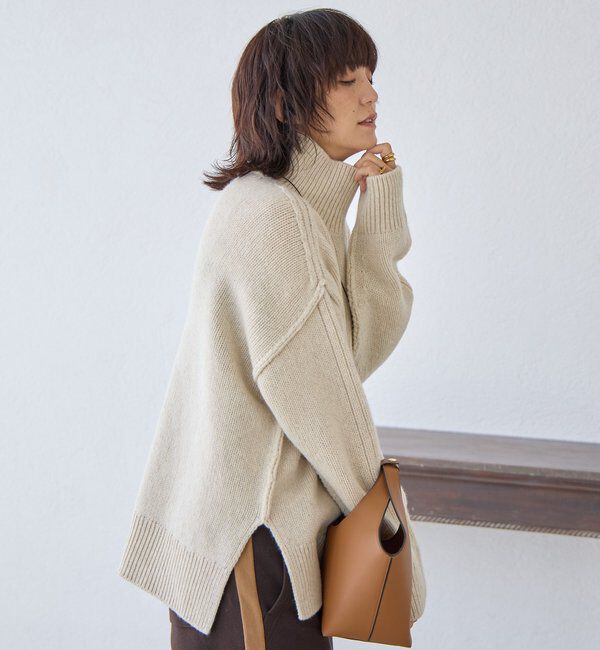  「【暖かな素材感/リバイバル】MIXヤーンタートルニット」|ニット・セーター|