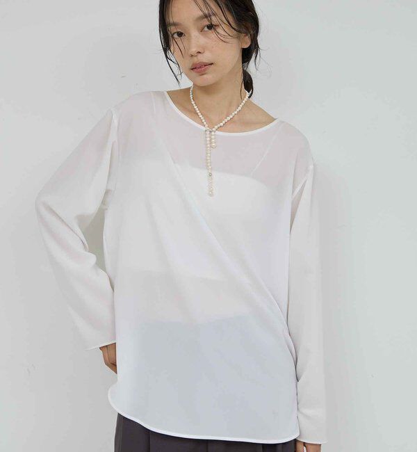  「ラウンドブラウスTee」|シャツ・ブラウス|ホワイト