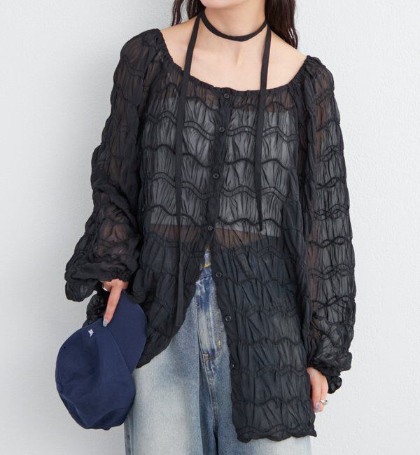  「ウェーブシアーブラウス」|シャツ・ブラウス|