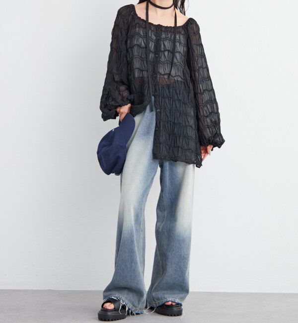  「ウェーブシアーブラウス」|シャツ・ブラウス|