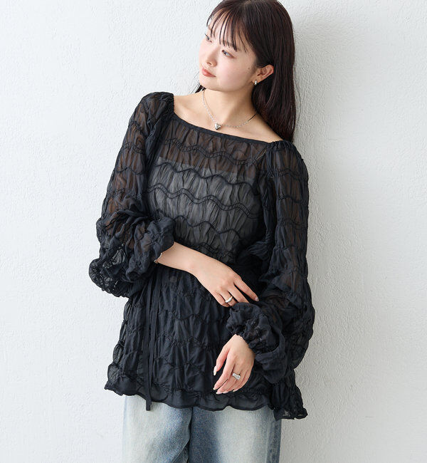  「ウェーブシアーブラウス」|シャツ・ブラウス|