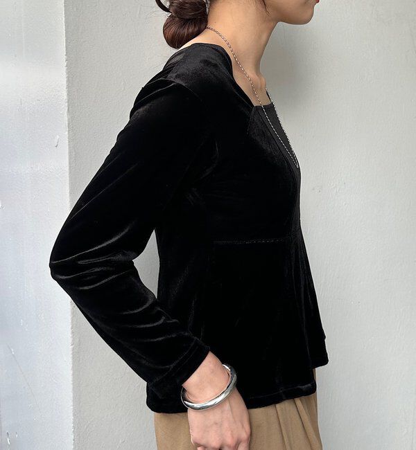  「ベロアペプラムプルオーバー」|Tシャツ・カットソー|