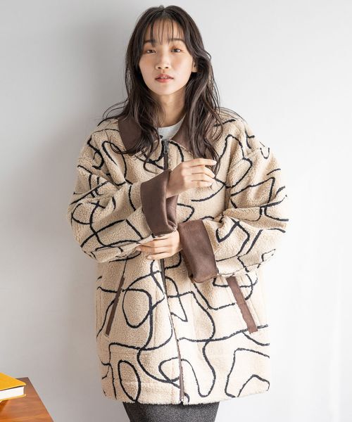 LOWRYS FARM「リバーシブルボアＺＩＰブルゾン」|ブルゾン・スタジャン|その他５