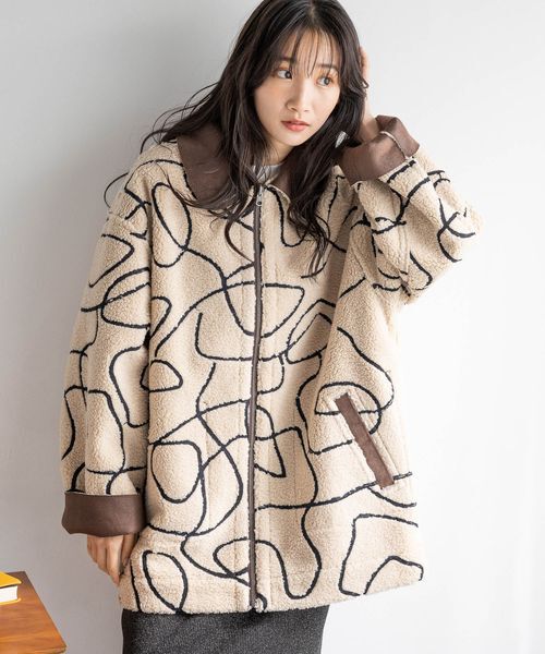 LOWRYS FARM「リバーシブルボアＺＩＰブルゾン」|ブルゾン・スタジャン|