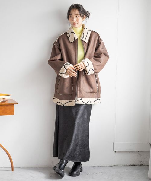 LOWRYS FARM「リバーシブルボアＺＩＰブルゾン」|ブルゾン・スタジャン|