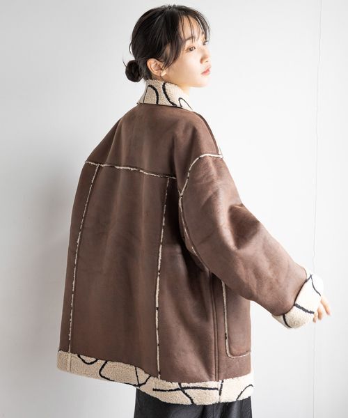 LOWRYS FARM「リバーシブルボアＺＩＰブルゾン」|ブルゾン・スタジャン|