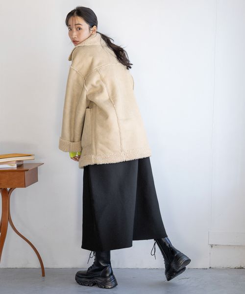 LOWRYS FARM「リバーシブルボアＺＩＰブルゾン」|ブルゾン・スタジャン|