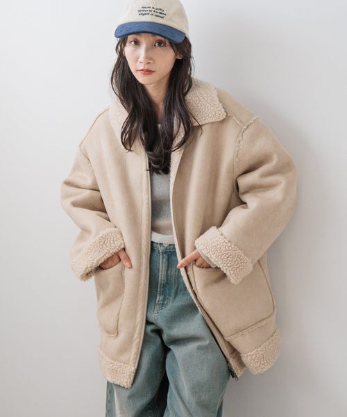 LOWRYS FARM「リバーシブルボアＺＩＰブルゾン」|ブルゾン・スタジャン|